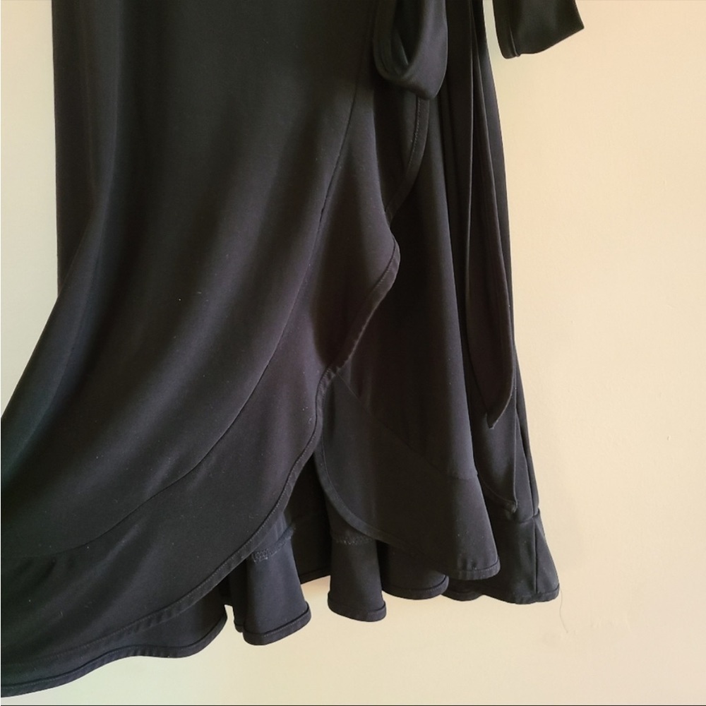 Soho Black Ruffled Wrap Dress - No Tags - Picture 2 of 7